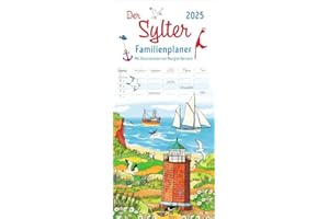 Der Sylter Familienplaner 2025 - Margret Bernard: Familienkalender mit 5 Spalten. Liebevoll illustrierter Familien-Wandkalender mit Schulferien. Sylt-Kalender 2025. (Familienplaner Eiland)