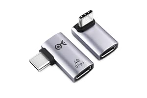 Cable Matters Combo-Pack 40Gbps Right Angle USB C Adapter Kit with 240W PD (90 Degree USB C Adapter) in Black - Thunderbolt 4, USB4, Thunderbolt 3 Port Compatible with iPhone 15, 15 Pro Max, 15 Plus