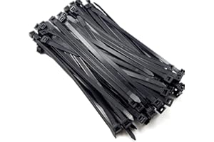 AIXMEET Sujetacables de plástico 400 mm x 7,6 mm, negro bridas para cables, envolturas de corbata de alta resistencia, Fuerte y largo, Resistencia a altas temperaturas, cable management,100 piezas