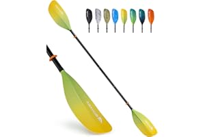 Abahub Pagaia Kayak 210 cm a 230 cm Regolabile Alluminio Doppia Remi Kayak Paddle Pagaie da Kayak per Kayak Barca a Remi Canoa Gambo in Lega di Alluminio Lame in Plasticain 12 Colori