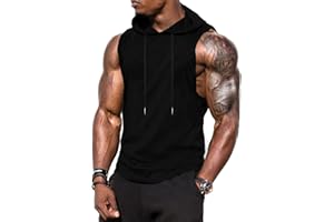 Babioboa Herren Tank Top Workout Ärmelloser Hoodie Sport Fitness Muskelshirt Gym Kaputzenpullover ohne Taschen