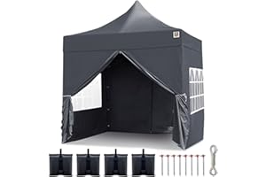 Gorilla Gazebo 2.5x2.5mtr Pop Up Commercial Grade Waterproof Gazebo 4 Side Panels Leg Weights Peg Set Wheeled Carrybag