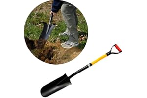 RETAAJ Drain Spade Shovel 1080mm/42" Long Fibreglass D Grip Handle Post Hole Trench Fencing Tool Digging Spade