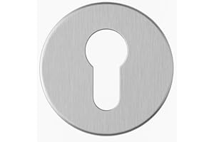 stahl-design-tebart Rosace adhésive ronde en acier inoxydable pour portes, propriété adhésive avec colle 3M VHB, perforée, acier inoxydable K320 poli, pour bricoleurs et professionnels, 0,55 x 0,55 x