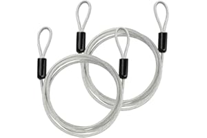 TSSS 2 PCS 2 Meters Security Cable Luggage Lock Safety Wire, Galvanized PVC Coated, Max. Load 100KG