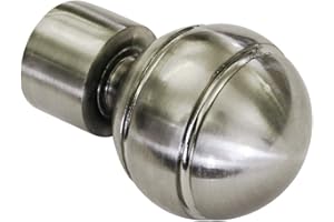Gardinia Extremo de Bola, 2 x topes, Metal, Aspecto de Acero Inoxidable, para Cortina diámetro, Ø 19 mm, 2