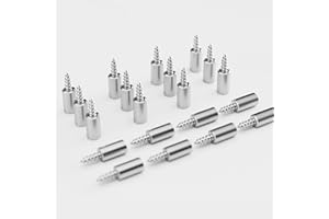 FHISKUNYU Taquet Etagere，20 pcs à Visser de Support Etagère Cheville de Fixation en Metal Nickelé Tablette Goupille avec Couverture Antidérapant Soutien de Planche en Bois pour Meubles Placard Armoire