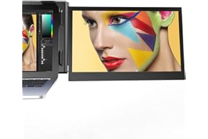 Teamgee Portable Monitor for Laptop, 13.3” Full HD IPS Display, Dual Monitor Screen Extender, HDMI/USB-A/Type-C Plug and Play for Windows Chrome & Mac, Work with 13.3”-16.5”Notebooks