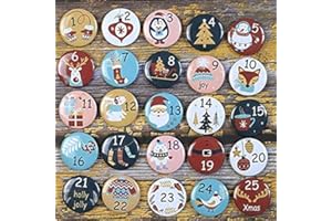 DAHI Calendrier de l'Avent avec chiffres numérotés de 1 à 24 pour calendrier de Noël DIY pour sacs de jute, épingles
