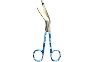 PANTHER SURGICAL Forbici Lister in acciaio inox per bendaggi, 14 cm, motivo colorato, per studenti e primo soccorso (colore blu)