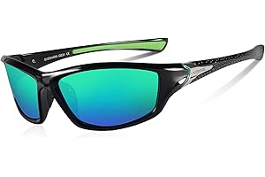 Queshark Lunettes de Soleil Homme Sport Polarisées 100% anti UV400 Cadre Incassable