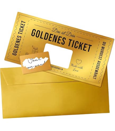 Lot De 2 Tickets Dorés à Gratter Personnalisables – Bon Cadeau à Remplir Soi-même, Dans Enveloppe Scintillante