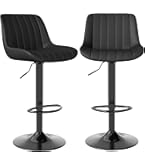 Set van 2 barstoelen FALTON Fluweel Zwart/wit
