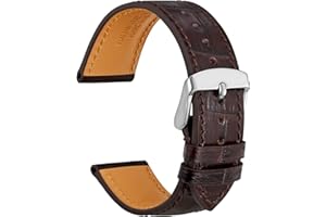 WOCCI Cinturini per Orologi in Pelle, Pelle Italiana, Grana di Alligatore Goffrato, Scegli Colore e Larghezza 14mm 18mm 19mm 20mm 21mm 22mm