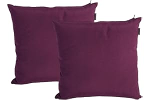 DiseLio 2 Fundas de Cojín Algodón 35 x 35 cm Color Morado, Hecho en España. Cojines Decorativos Color Liso para decoración de la casa (L-C-35x35 Morado)