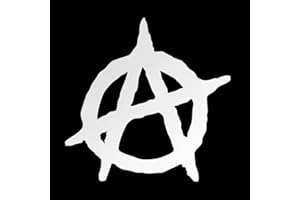 ERREINGE STICKER PRESPAZIATO BIANCO 12cm - ANARCHY ANARCHIA SIMBOLO - Adesivo Decal Decalcomania Vinile Murale Laptop Auto Moto Casco Camper