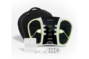 fotmassageapparat med EMS & TENS-teknik och 99 intensitetsnivåer – Bärväska, fjärrkontroll och elektrodplattor – Lätt att bära – EMS-enhet och TENS-enhet – Elektriska fotmassagerare – WeightWorld