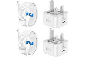 DIHINES iPhone 14 13 12 11 Fast Charger, iPhone Charger Fast Charge 3M Long Lightning Cable 20W USB C Charging Plug Block Adapter UK for iPhone 14/14 Pro Max/13/13 Pro Max/12/12 ProMax/11/11Pro/XS/Max/XR/iPad