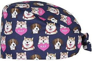 WHGHNCQ Cuffia Chirurgica,Cappello Sanitario per Uomo e Donna,Cappello Infermiera Dentista,Cuffia Chirurgica Donna Uomo,Cuffietta Chirurgica,Bandana Chirurgica Stampata Per Medici, Infermieri(Stile A)