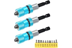 SXCCNW Trockenbau Bit Bithalter, 3 Stück Schnellwechsel Bithalter, Magnetischer Bithalter, Trockenbau Bithalter Trockenbau Bit Magnetisch für Bohrmaschinen Schraubendreher Windschrauben Bithalter 65mm Blau