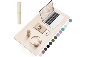 ‎YSAGI YSAGi Schreibtischunterlage, Mauspad mit Leder und Rutchfeste Wildleder, Multifunktionales Office Mousepad Laptop Schreibunterlage, Tischschutz Unterlage für Büro/Home-Office (Beige, 80x40cm)