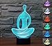 Produktbild Lmeison 3D Optische Täuschung LED Lampen Sitting Meditation Visual Tischleuchte ,7 Farben,Atmosphere Lamp with USB Cable