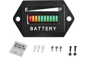 Yooreal LED 12/24V Battery Indicator Battery Monitor for Lead Acid Battery (Not Included Trojan Type) Powered Club Car Travel Trailer Forklift Scrubber Machine Ebike RV Electric Car