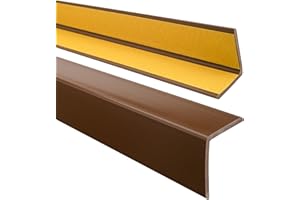 Profilo angolare QUEST 40x40mm, Listello di protezione in plastica flessibile - Striscia autoadesiva - Riparo dei profili angolari e bordi, facile da installare, Marrone, 200cm