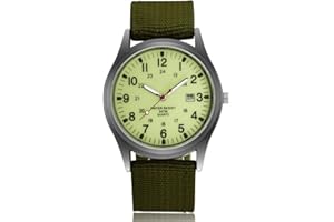 Macabolo - Montre à quartz pour homme - Lumineuse dans l'obscurité - Style militaire - Style décontracté - Calendrier