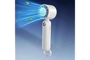 anysun Ventilador Portatil, Ventilador USB 3 Velocidades, 5000mAh Ventilador Recargable Portatil, Display Dígital LED, Ventilador Mano para Mujeres Hombre, Viajes, Exteriores, Hogar, Acampar