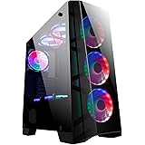 GOLDEN FIELD - Z7 Windowed Tempered Glass Mid-Tower ATX/Micro ATX/ITX Gaming Computer PC Case For Desktop Computer PC
