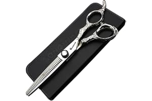 AXEMOORE 6/7/8 pulgadas Tijeras de peluquería profesionales de japonesas 440C aleación de cobalto tijeras de pelo para peluqueros corte adelgazamiento (Tijeras delgadas de 6 pulgadas)