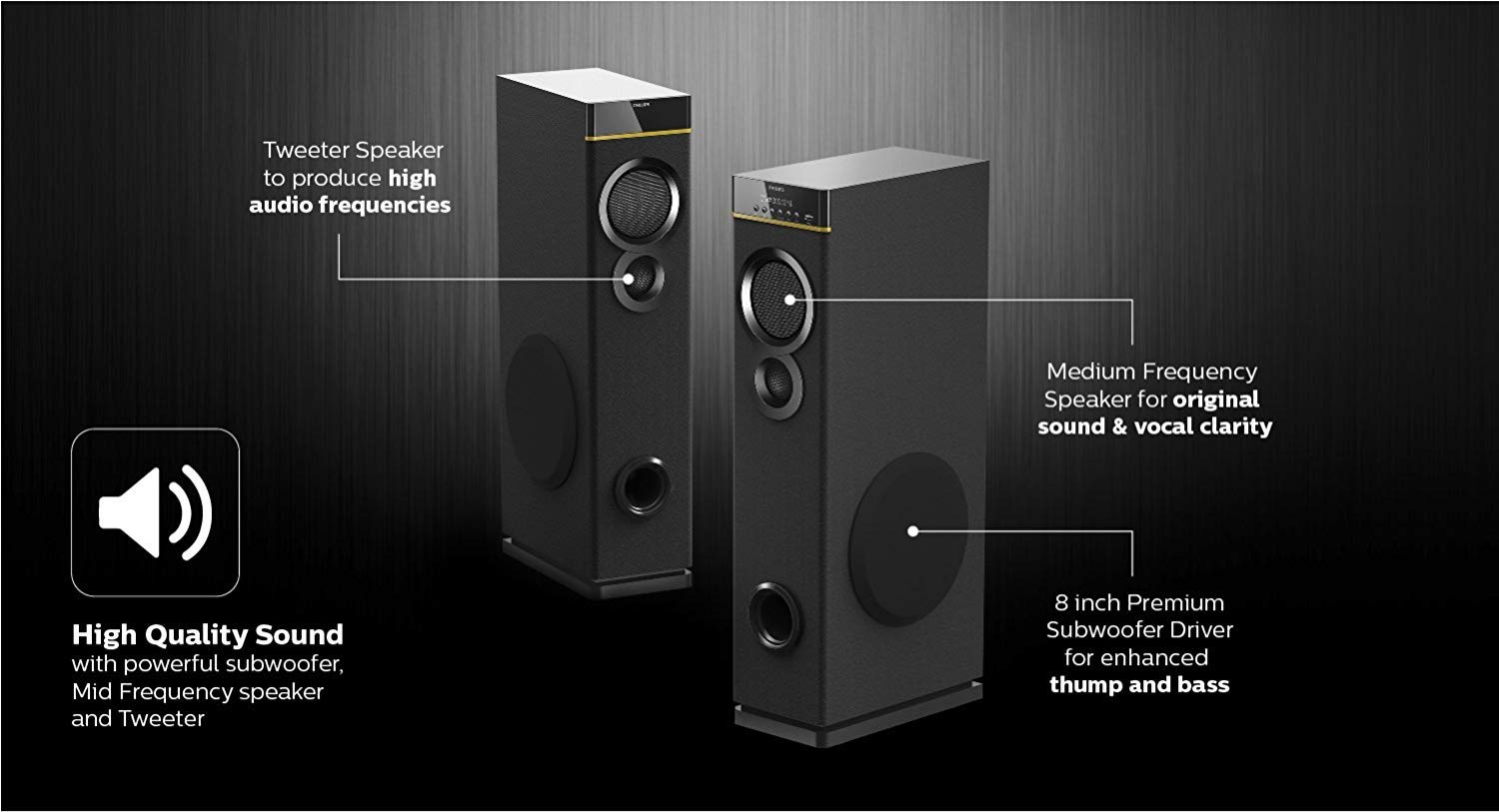 philips multimedia tower speakers