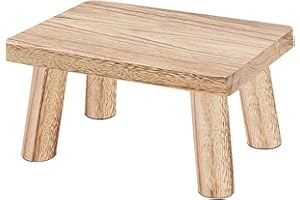 CHZIMADE Small Wooden Stool Plant Stand Indoor Step Stool Portable One Step Stool for House Bedroom Bathroom 30CM