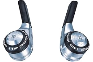 Microshift Down Tube Shifter Set, 9-Speed, Double/Triple, Shimano Compatible, Silver