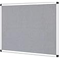 VIZ-PRO Notice Board Felt Grey, Silver Aluminium Frame, 120 X 90 cm