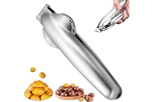 KOMEIYL Pinzas para Cortar Castañas, Cortador de Castañas Acero Inoxidable, Pinzas Castañas y Nueces, 2 en 1 Sujetar Castañas, Aplica Descascarillado Rápido Nueces, Avellanas Almendras