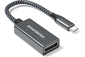 DriverGenius Adattatore 8K USB-C a DisplayPort – 7680 x 4320 USB Type-C a DP 1.4 Monitor Convertitore video, [8K@60Hz / 4K@144Hz, HDR]