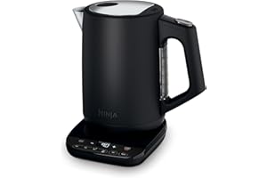‎NINJA Ninja Czajnik Perfect Temperature, 1,7 l, wyświetlacz LED, czajnik elektryczny z funkcją szybkiego gotowania i różnymi ustawieniami temperatury, czarny matowy KT200EU