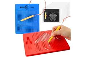 DAJASD Planche à Dessin Magnétique 2pcs, Dessin Magnétique Tablette, Tablette Magnetique avec Stylo et Billes Jouets Éducatifs Cadeau pour Enfants à Partir de 3 Ans(Rouge, Bleu)