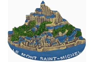 MUYU Magnet Monte Saint-Michel y su bahía Normandía Francia 3D Imán de Nevera Colección de Regalos de Recuerdo, decoración del hogar y la Cocina Pegatina magnético