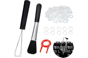 DEMON KILLER Kit de Nettoyage de Clavier Extracteur de Touche Outil de démontage Expert 200 x Joints Anneaux Amortisseurs en Silicone 2 x Clé de Démontage 1 x Brosse de Nettoyage
