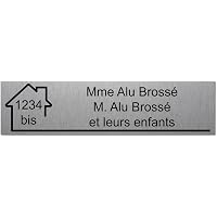 Plaque Alu Brossé Personnalisable 19,5x14cm - Autocollante Ou Perçage - Jusqu'à 4 Lignes De Texte