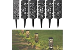 DIWUJI Lampes Exterieure Solaires De Jardin Au Sol, Exterieure Étanche Lumiere Paysage Lampe Jardin Sans Fil Led Décoration Eclairage Solaire Pour Patio Chemins, Pelouse, Automatique On / Off (6 Pièces )