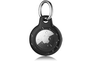Meliya Funda para AirTag Apple Llavero,Funda para Airtag Cubierta Resistente y antiarañazos, Funda Anti-Perdida para Perro,Llaves,Niño,Mascota, Mochilas, Maletas(Negro)