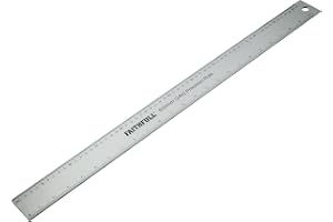 Faithfull Aluminium-Lineal 600 mm (24 Zoll) – Aluminium-Anreiß- und Messlineal mit metrischer und imperialer Teilung, Umrechn