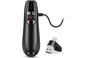 KINIZUXI 2-in-1 USB Type C Wireless Presenter für Präsentationen Fernbedienung Laptop Powerpoint, 2.4GH USB Wiederaufladbar Präsentation Fernbedienung Präsentator Pointer Präsentationspointer für Windows Mac