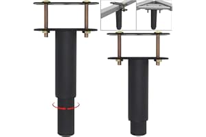 SQXALDM Pieds de Lit Réglables en Forme de T Métal 18-33cm Pied de Support de Lit Pieds de Support de Lattes Armoire Pieds Sommier à Lattes pour Couleur des Pieds de Meubles de Bricolage: Noir(2 Pièces)