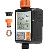 Automatische Bewässerungsuhr, Wasser Timer mit zeitgesteuerter Bewässerung, Regenverzögerung, manueller Steuerung und Kinders