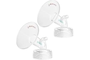 BALIME 24MM Wide-Mouth Flange Spectra Replacement Pump Parts for S1 S2 - Exact Fit Medical Grade Silicone Breast Pump Parts - BPA Free Spectra - Perfect for Travel & Working Moms (2-Pack)
